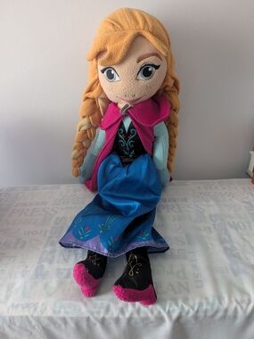 Large 24" Disney Frozen Anna Princess Plush Doll Figure Stuffed Toy
